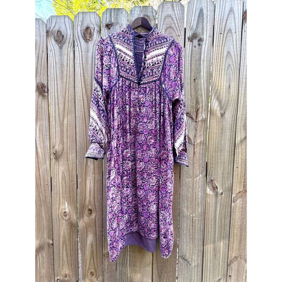 True 1970s Blockprint Made In India Cotton Dress — Authentic Vintage - Picture 12 of 15